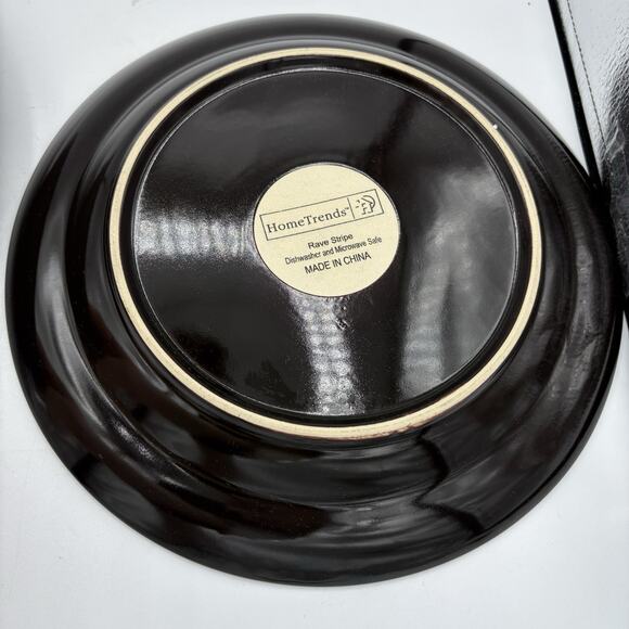 Home Trends Dinner Plates 10 7/8" Rave Stripe Lot‎ Set of 2 Supper I4 - Picture 7 of 8